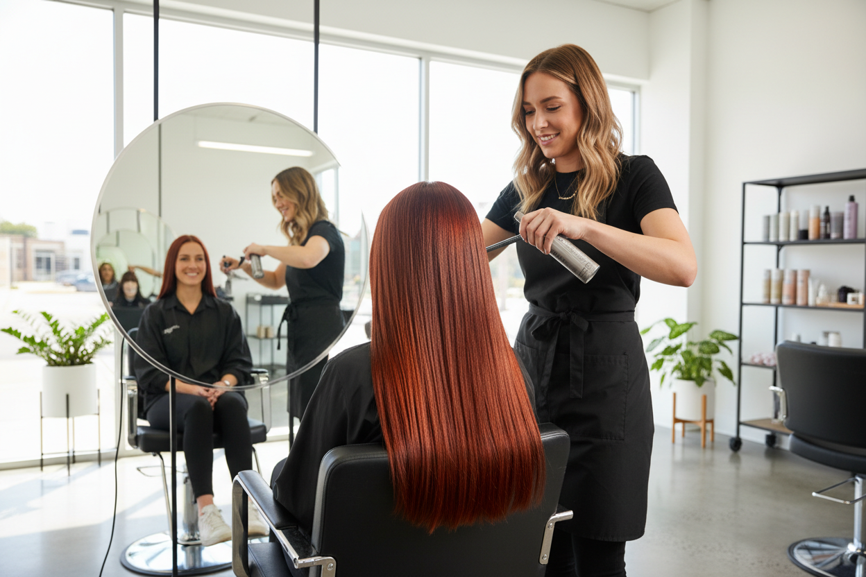 Refreshed color in salon service