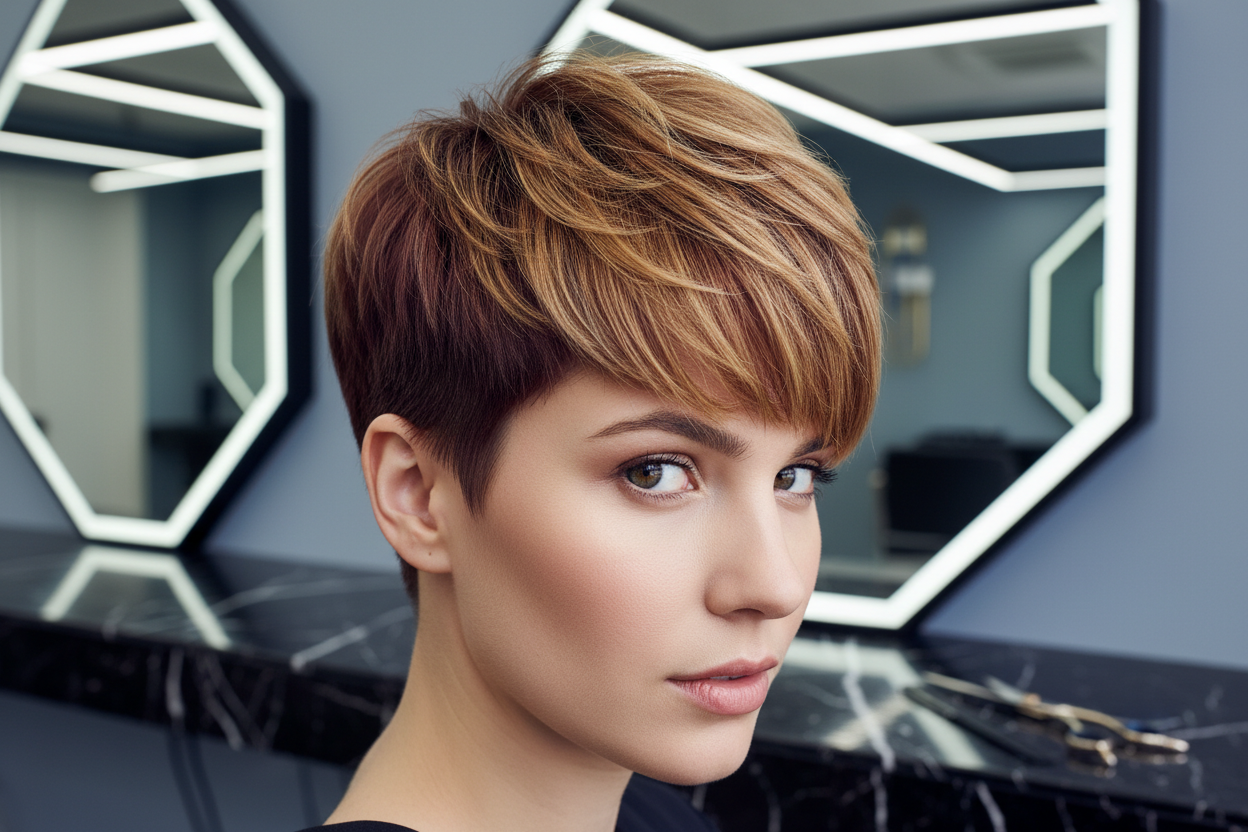 Short hair woman's haircut